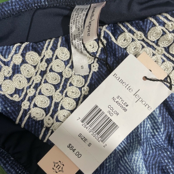 NWT‎ Nanette Lepore Deja Blue Vamp Bikini Bottom S - Picture 10 of 12